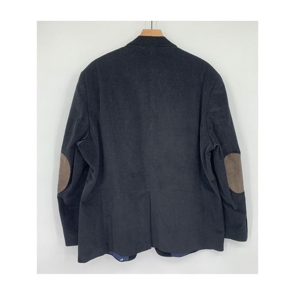 Ralph Lauren Blazer 48R Black Corduroy Elbow Patch Bull Dog Lining Sport Coat - Picture 3 of 11